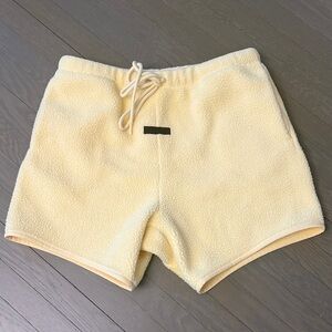 Fear of God Light Yellow Fleece Shorts